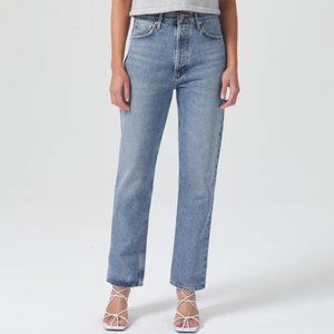 Agolde 90's Pinch Waist Hight Rise Straight Leg Jeans in Navigate